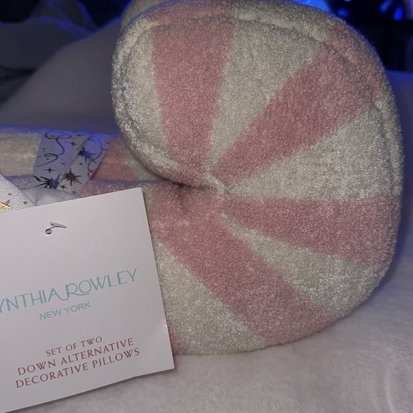 Cynthia Rowley PINK & WHITE Candy Cane Pillows - Picture 8 of 9